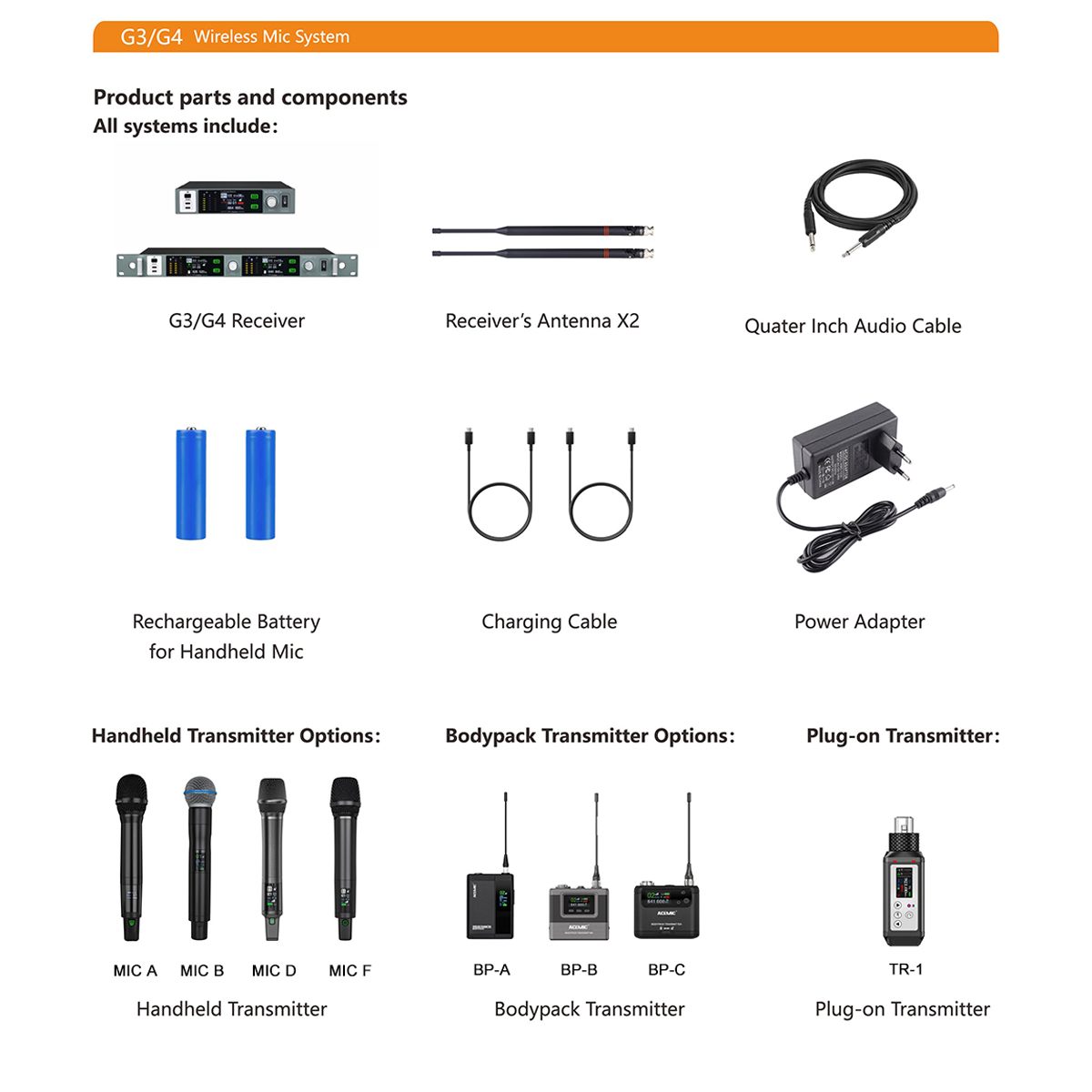 G4/TR-1 XLR Wireless Microphone Transmitter and Receiver