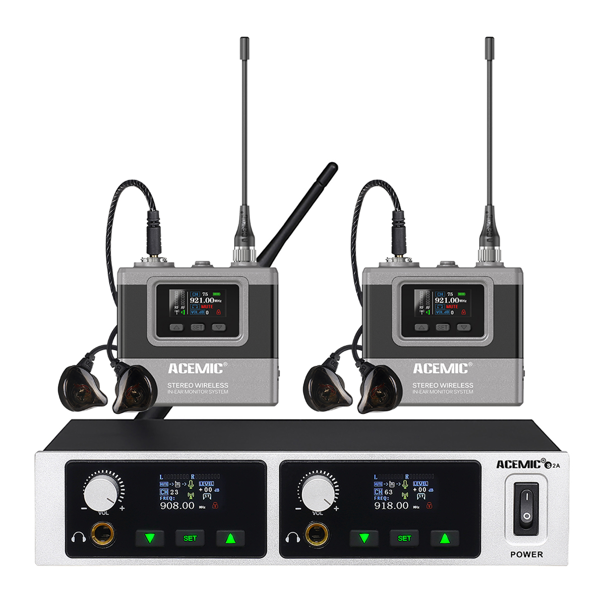 S2A Stereo Wireless In-Ear Monitor System for Stage